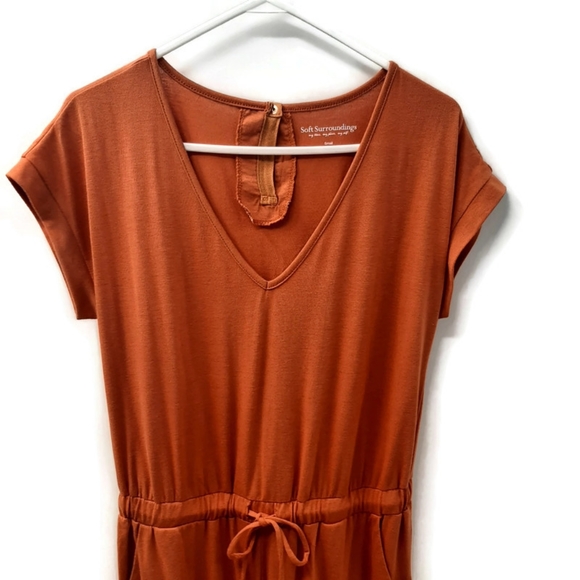 Soft Surroundings Roslyn rust orange romper small - Picture 3 of 10